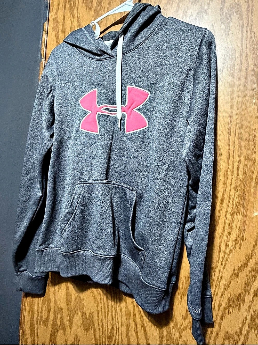 Under Armour Storm Armour Fleece Big Logo Hoodie Gray & Pink Medium